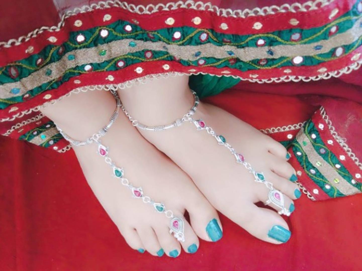 Trendy Beautiful Brass Silver Plated Anklets